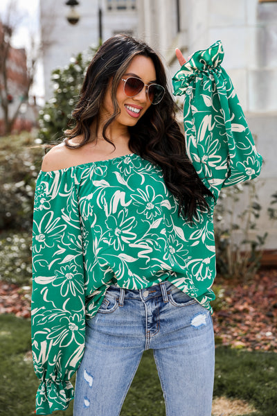 Darling Quality Green Floral Blouse