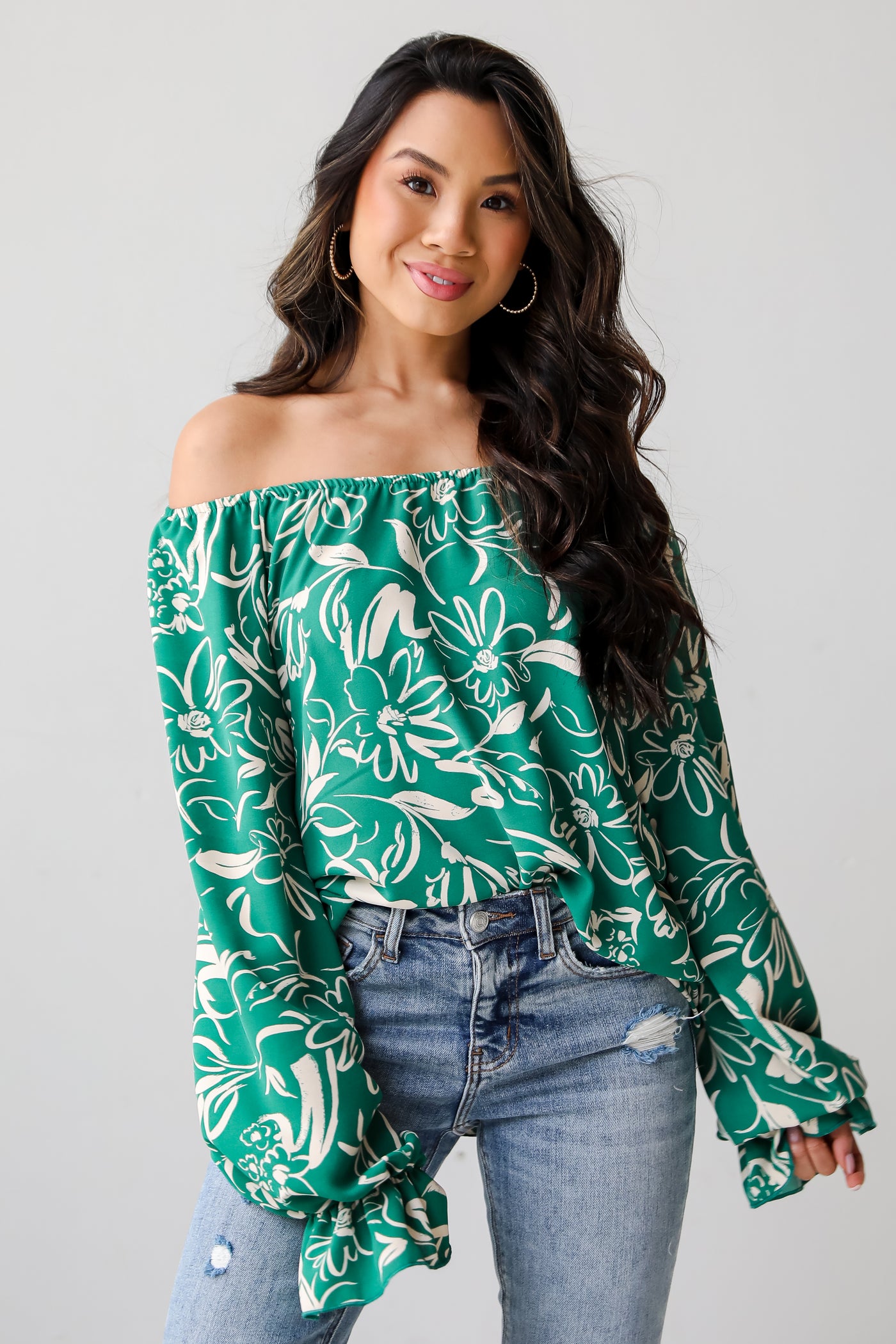 Darling Quality Green Floral Blouse floral tops