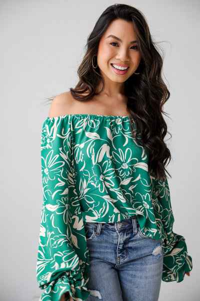 Darling Quality Green Floral Blouse floral tops for spring