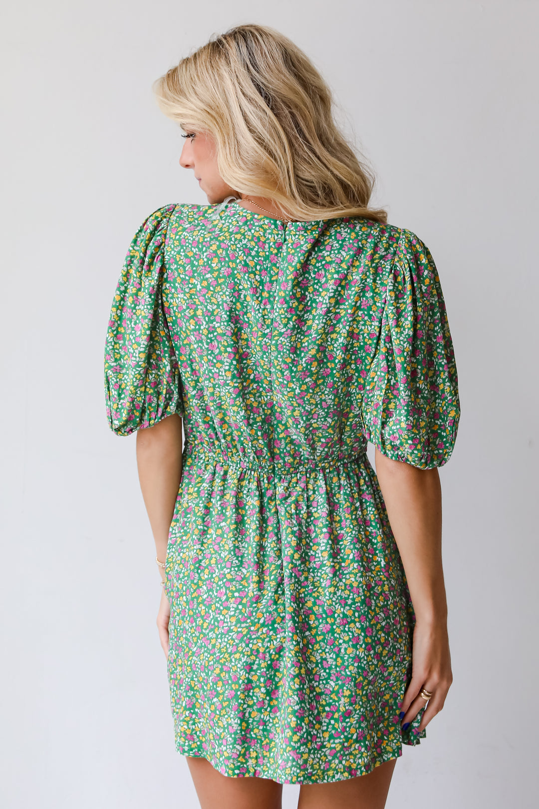 Perfect Whimsy Green Floral Mini Dress