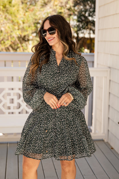 black and green mini dress Courtnie Black Emerald Mini Dress
