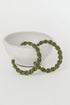 Olive Velvet Twisted Hoop Earrings