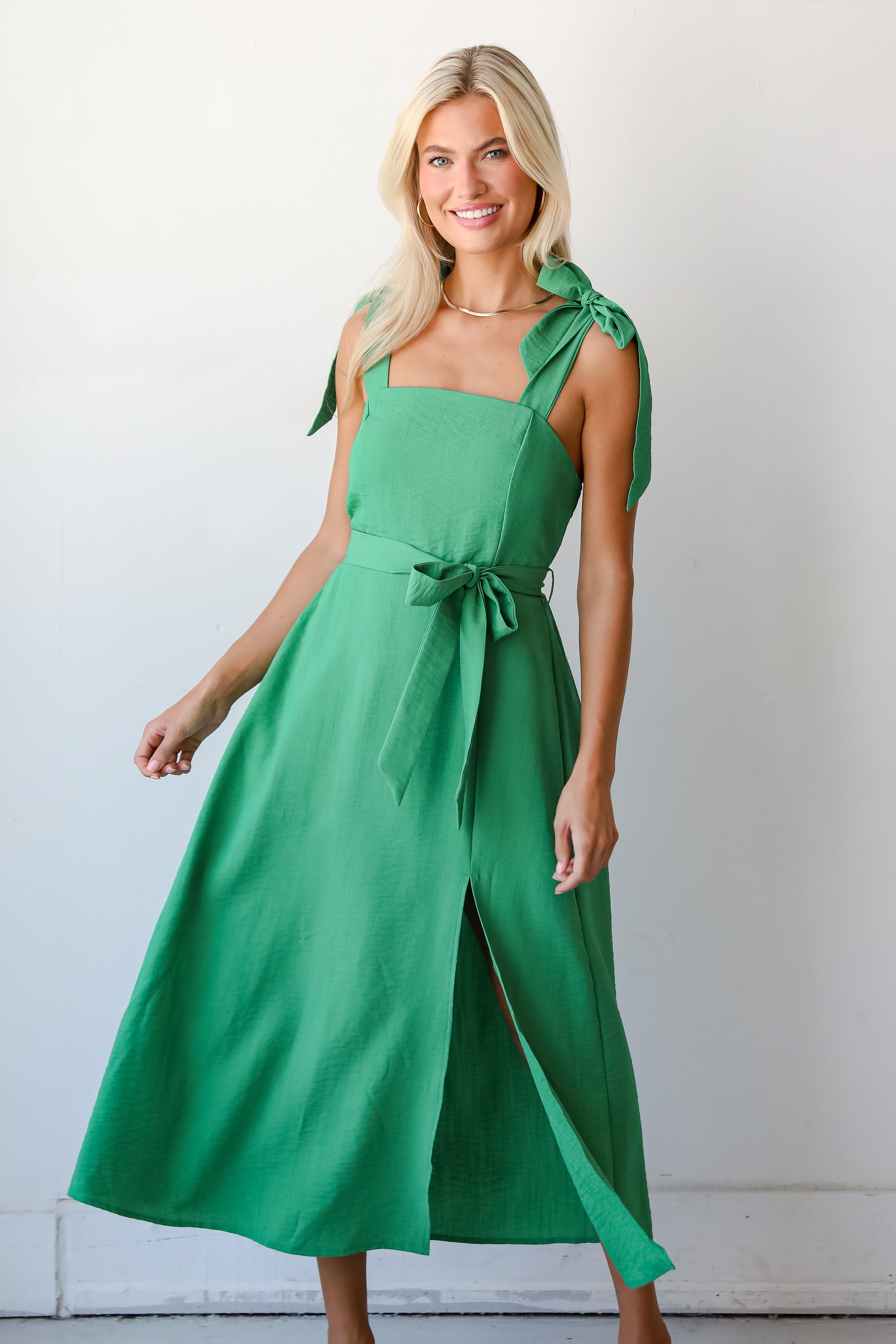 Cute Green Midi Dress Green Dresses ShopDressUp Dress Up