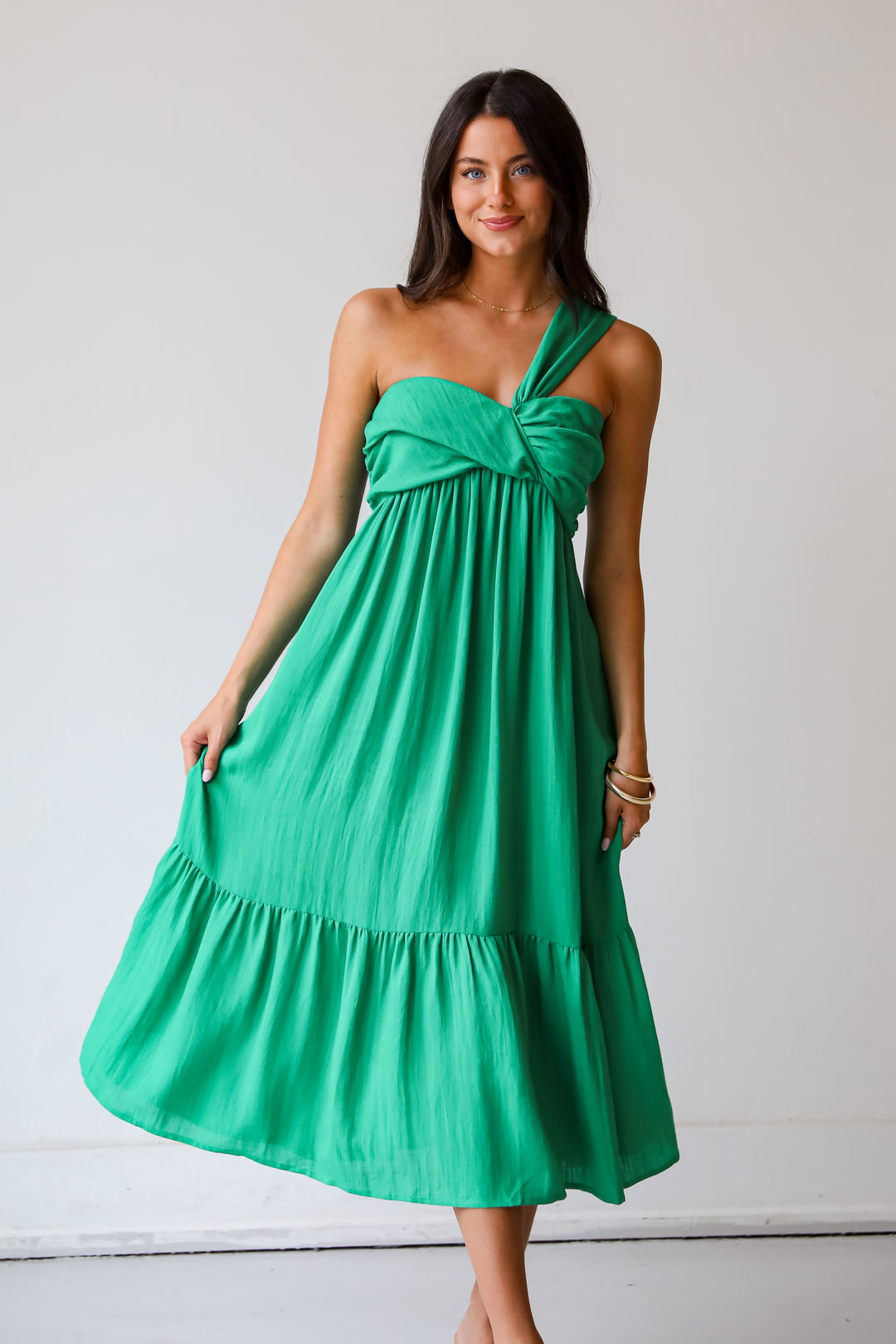 Abundance Of Love Kelly Green Midi Dress