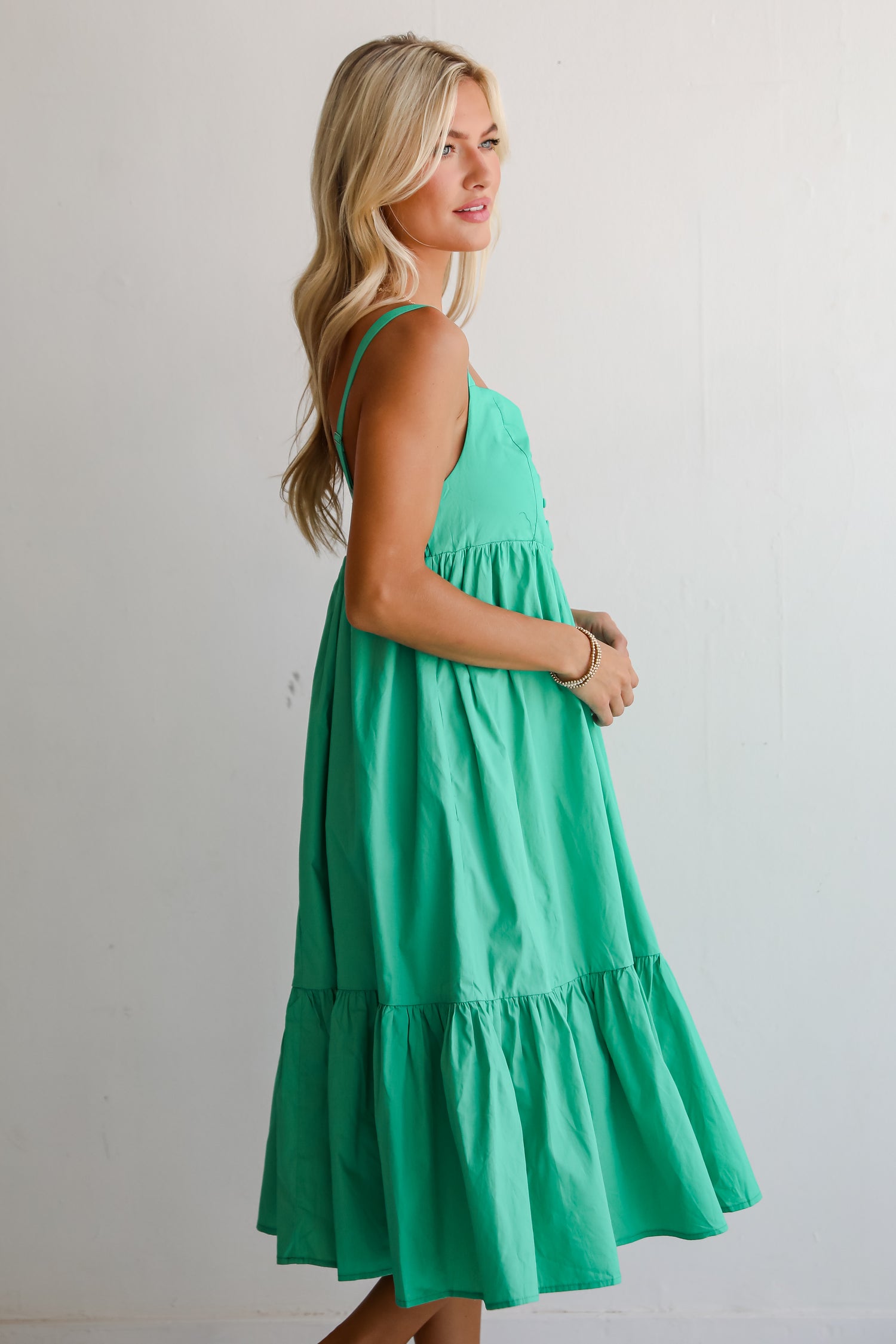 Sophisticated Influence Green Midi Dress