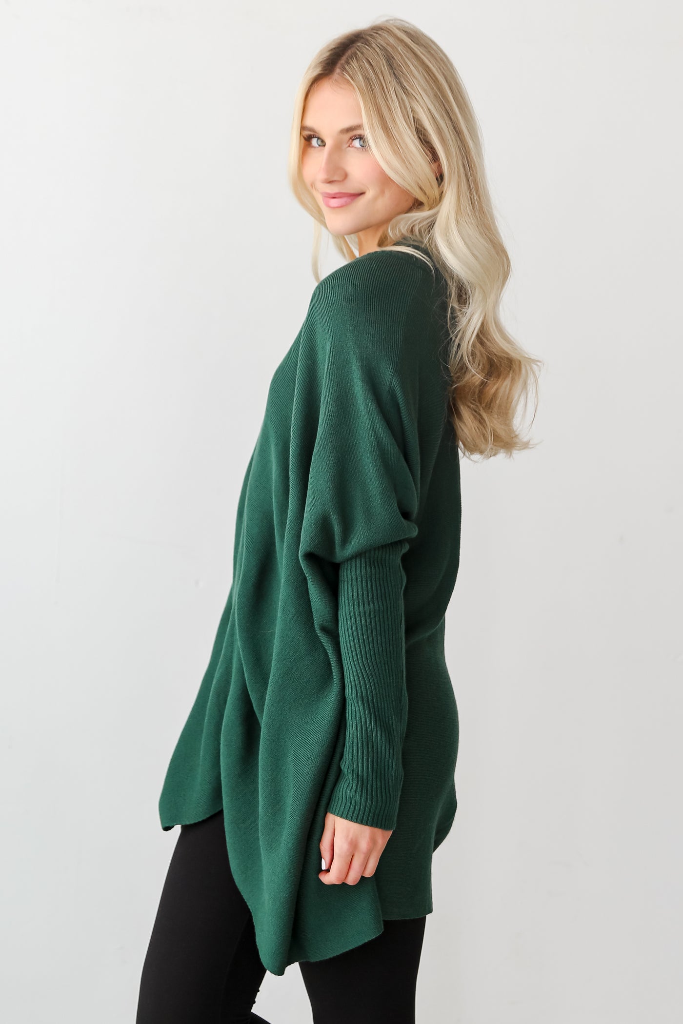 Green Oversized Sweater side view