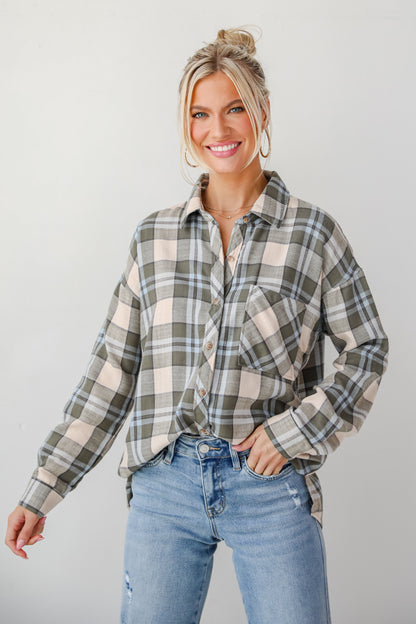 Autumn Energy Hunter Green Plaid Flannel