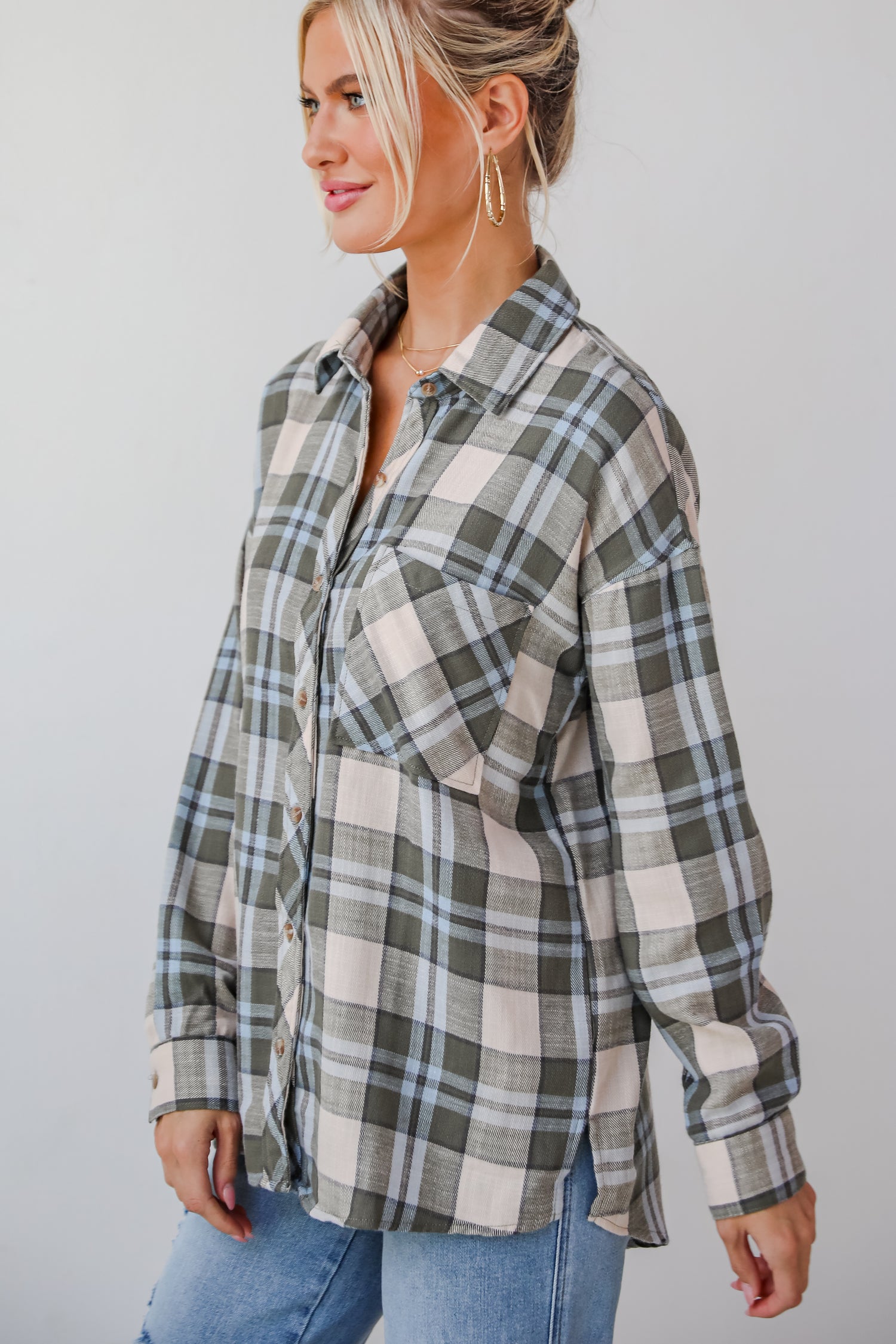 Autumn Energy Hunter Green Plaid Flannel