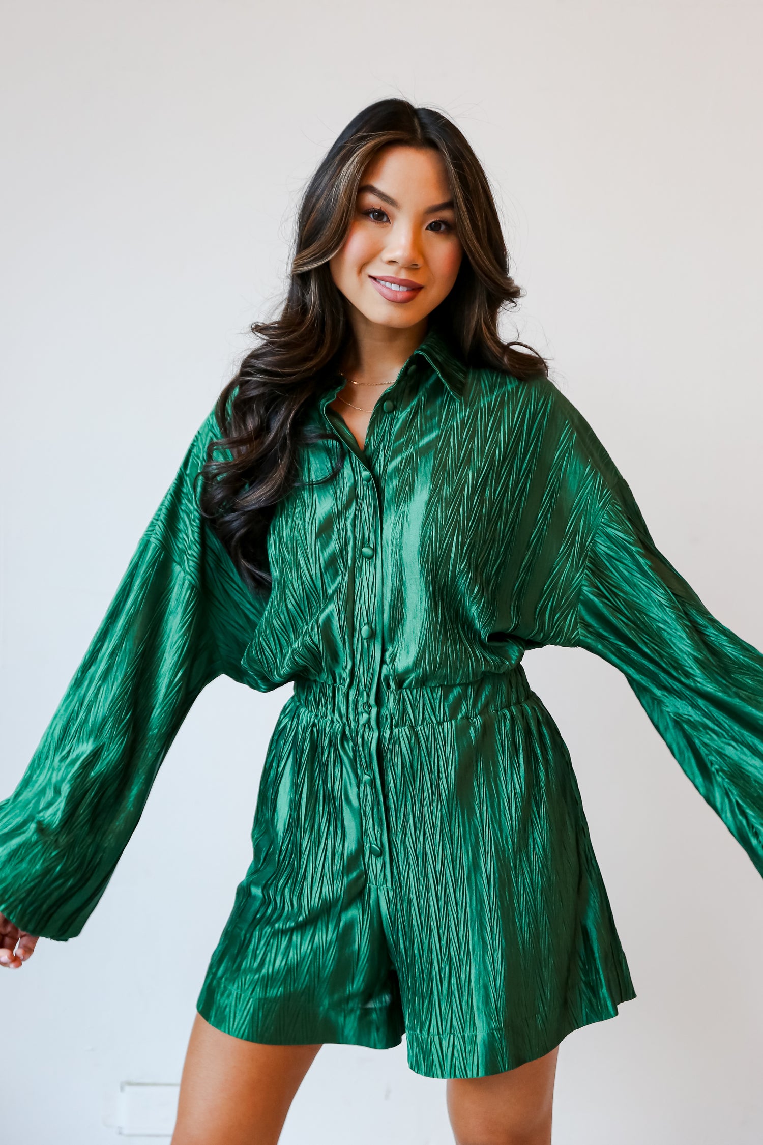 plisse texture romper