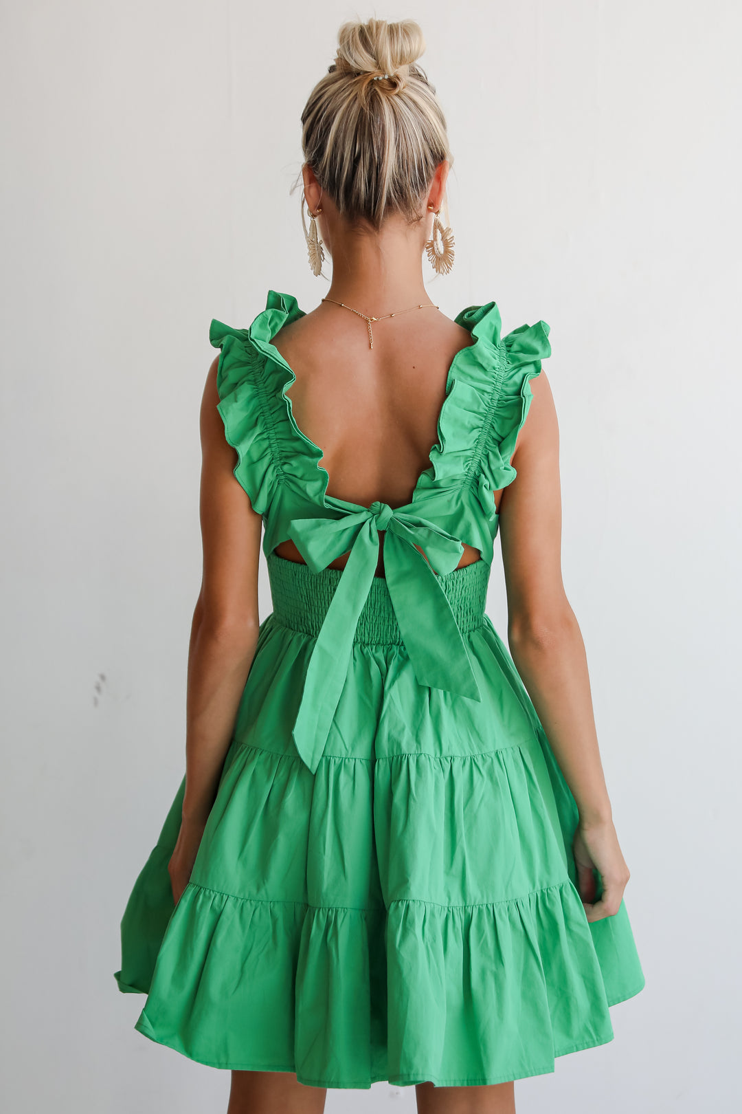 Sweet Existence Green Tiered Ruffle Mini Dress