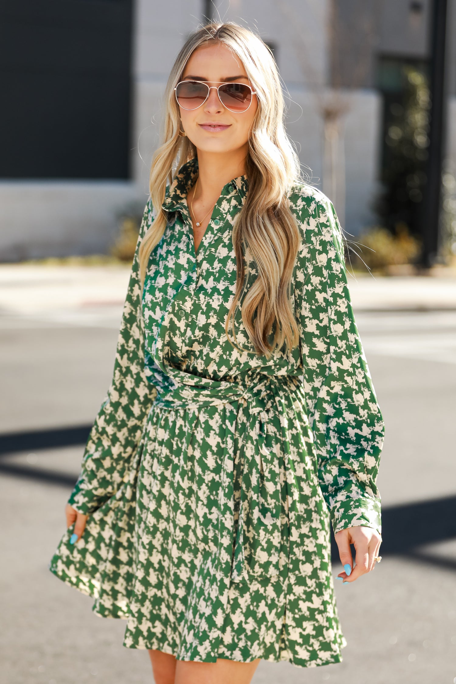 Kelly Green Satin Mini Dress