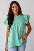 Feeling Girly Kelly Green Spotted Blouse