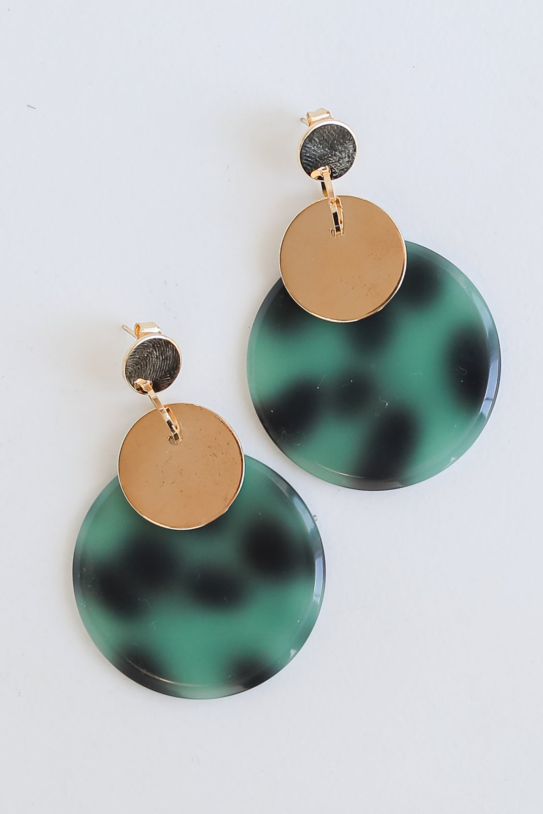 green Acrylic Drop Earrings