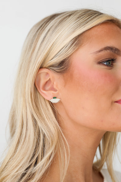 Gold Rhinestone Stud Earrings for women