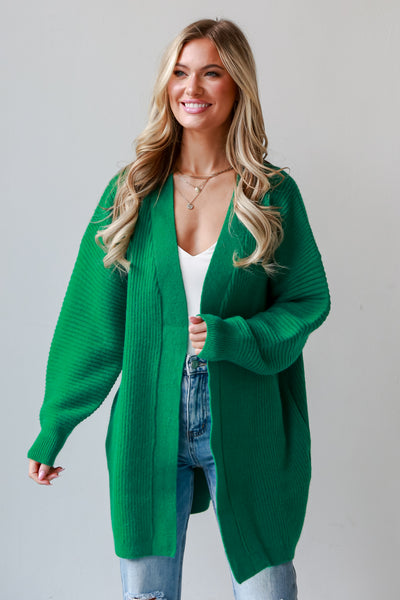 womens Green Sweater Cardigan
