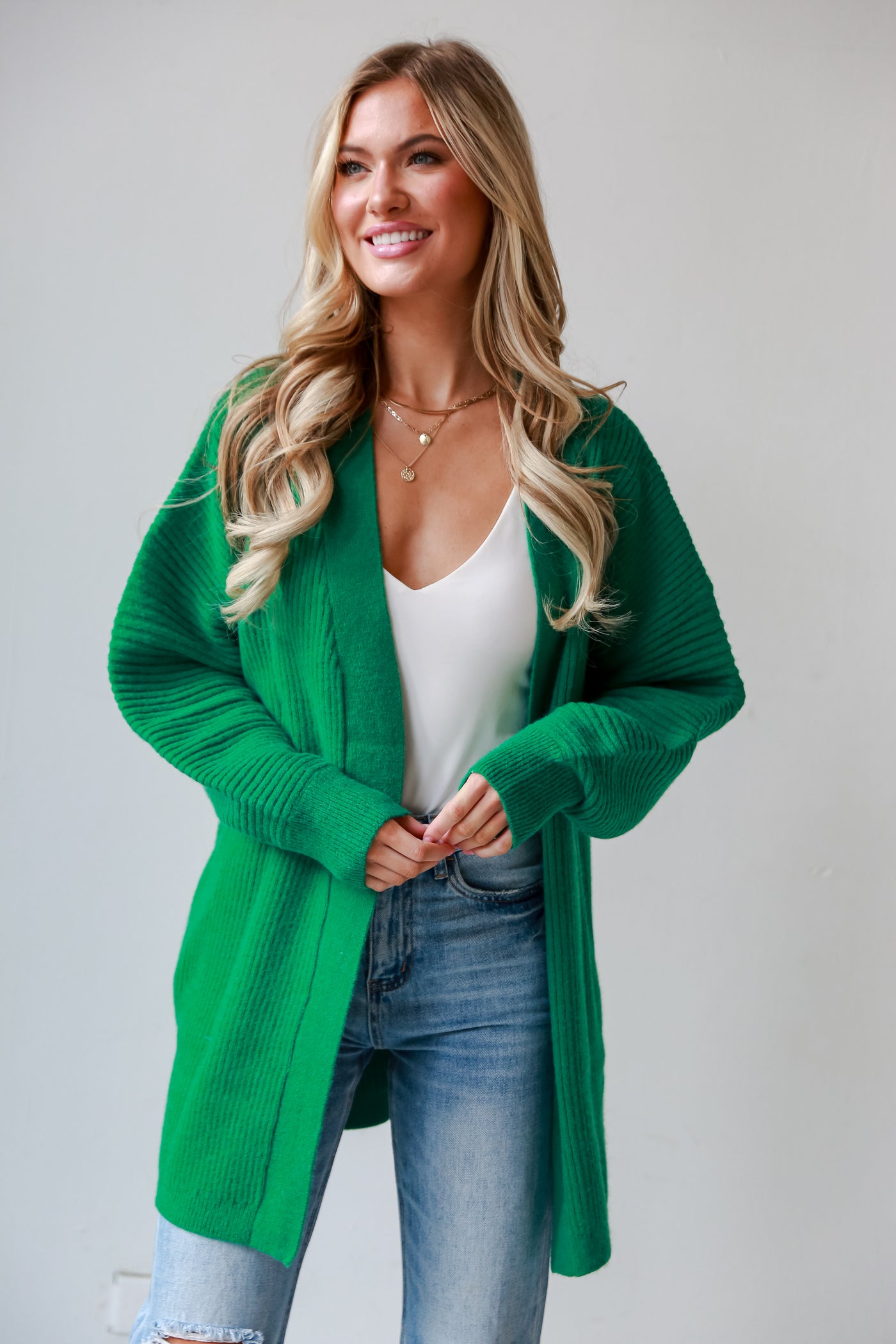 Green Sweater Cardigan for women