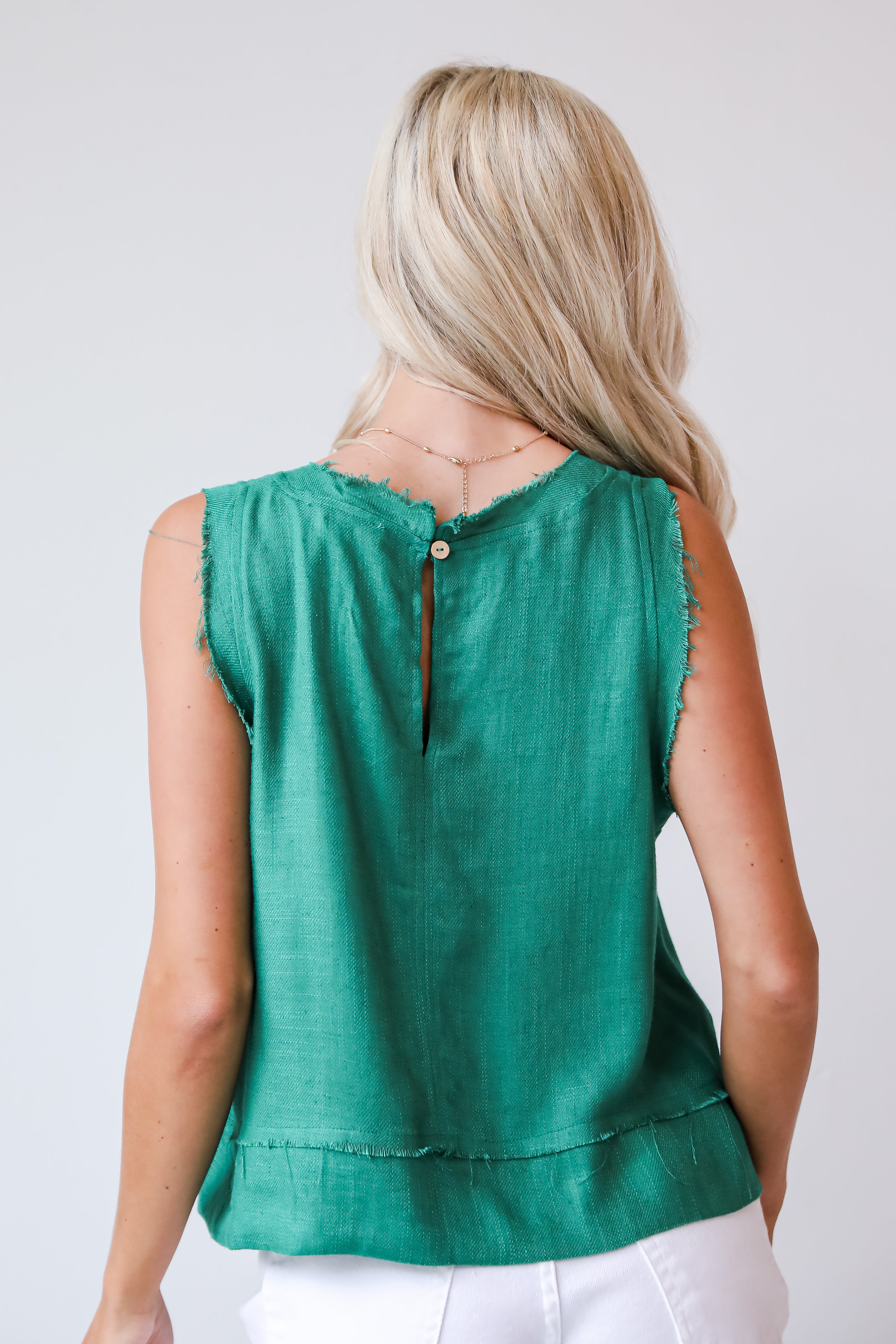 cute green Linen Tank for women