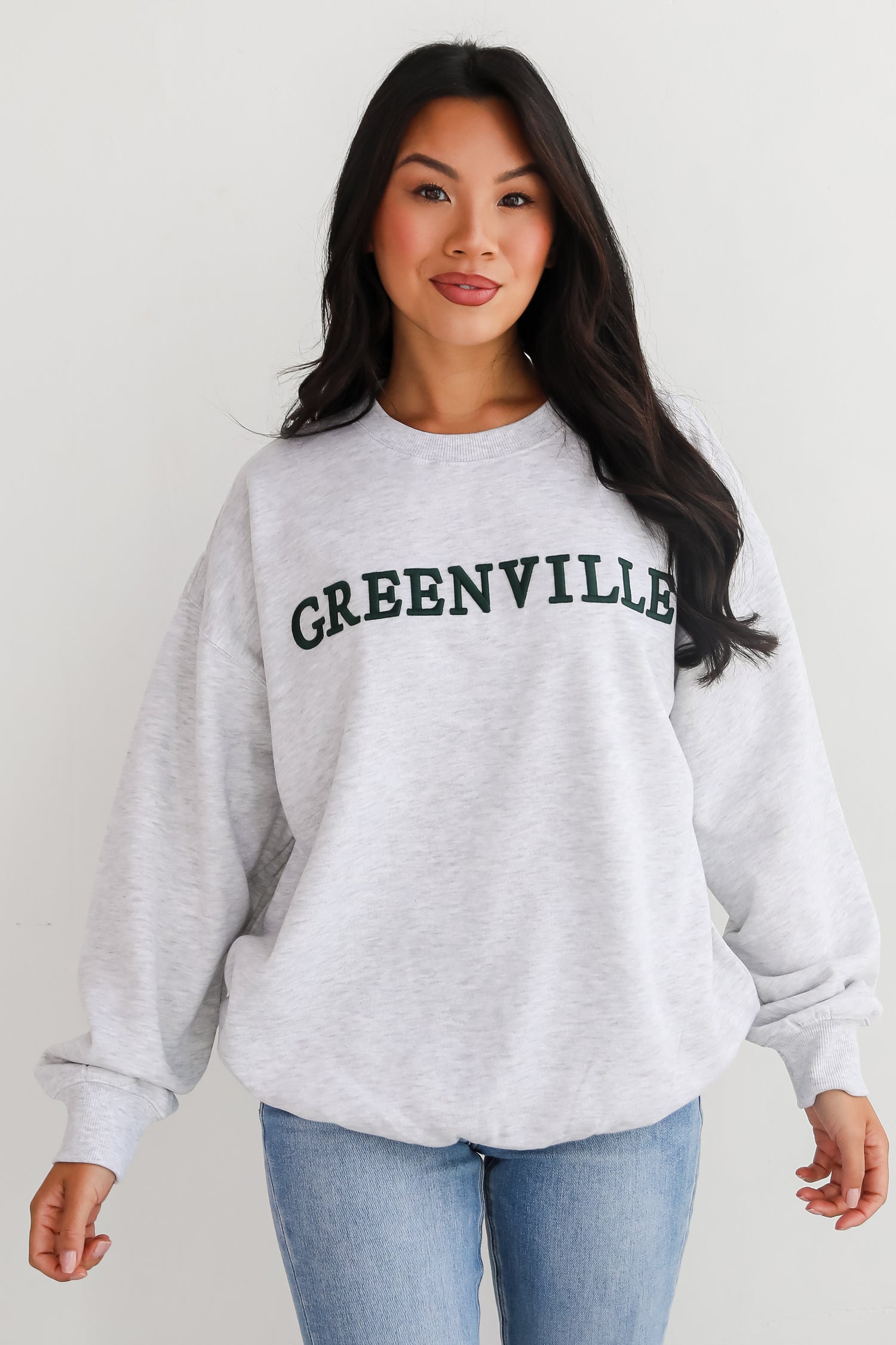 Heather Grey Greenville Embroidered Sweatshirt