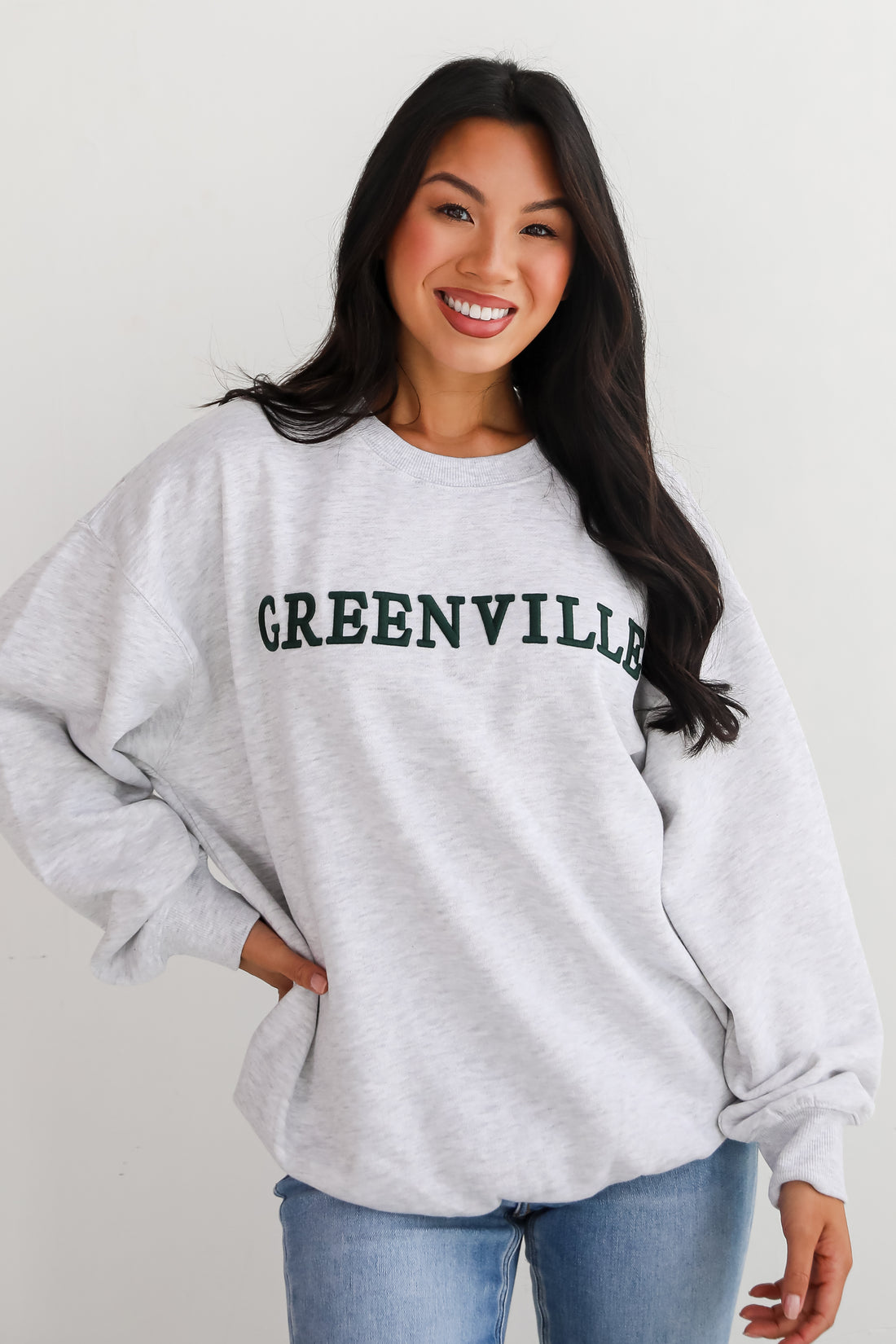 Heather Grey Greenville Embroidered Sweatshirt