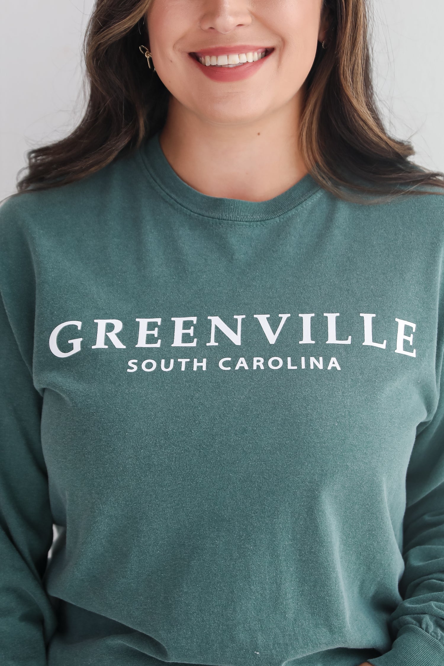 Dark Green Greenville South Carolina Long Sleeve Tee