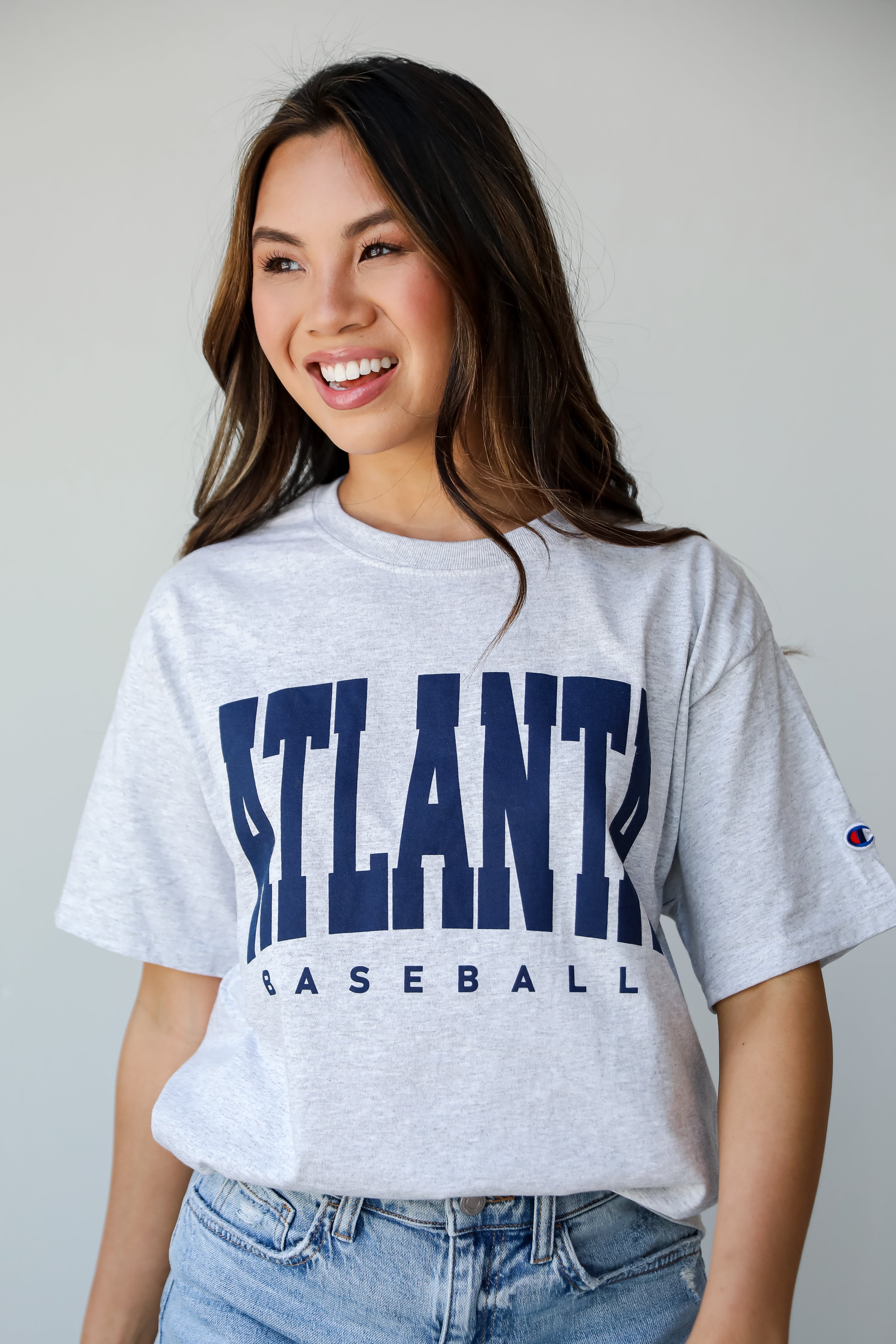 Heather Grey Atlanta Baseball Graphic Tee