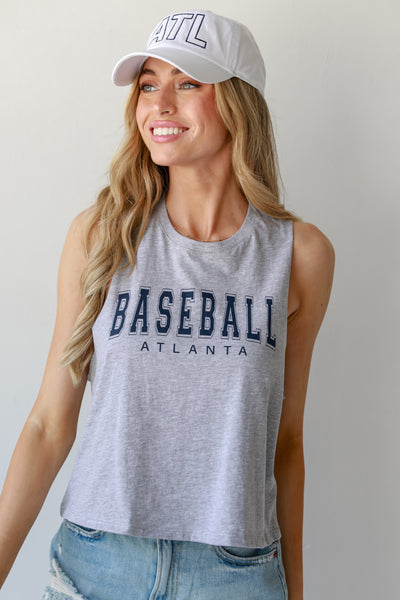 Heather Grey Baseball Atlanta Muscle Tank