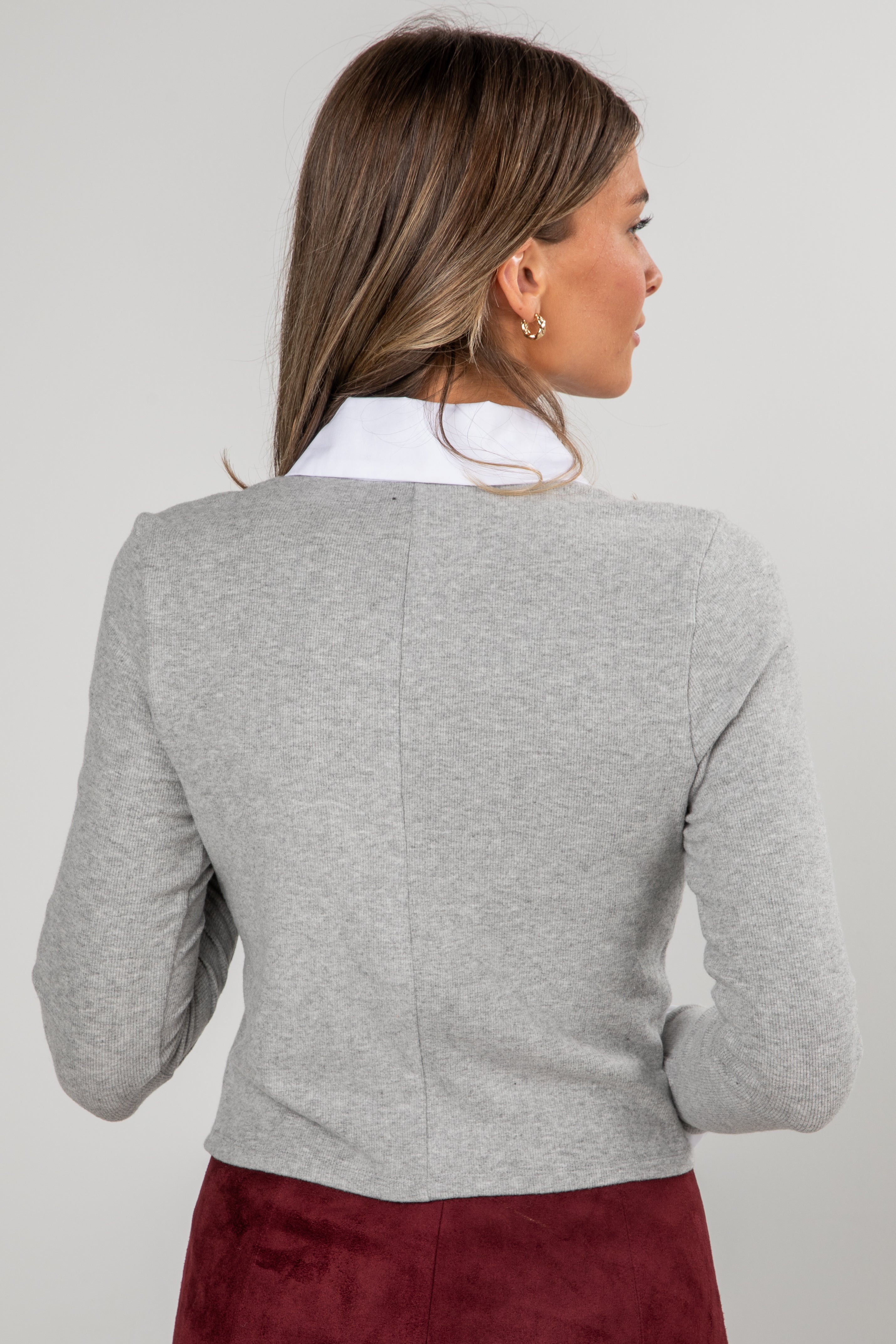 Jingle All the Way Collared Knit -DU Deal | Women Trendy Top