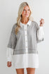 Brilliant Cutie Heather Grey Contrast Blouse