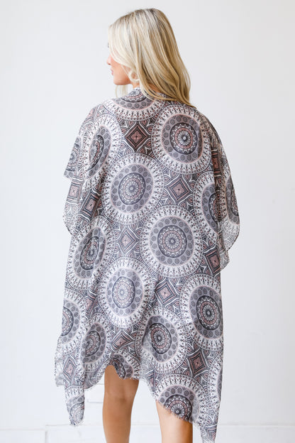 grey Kimono back view