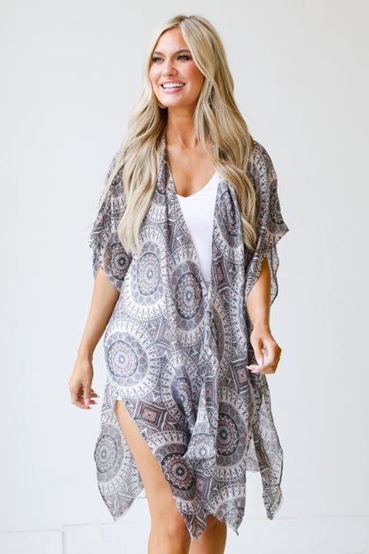 grey Kimono on dress up model