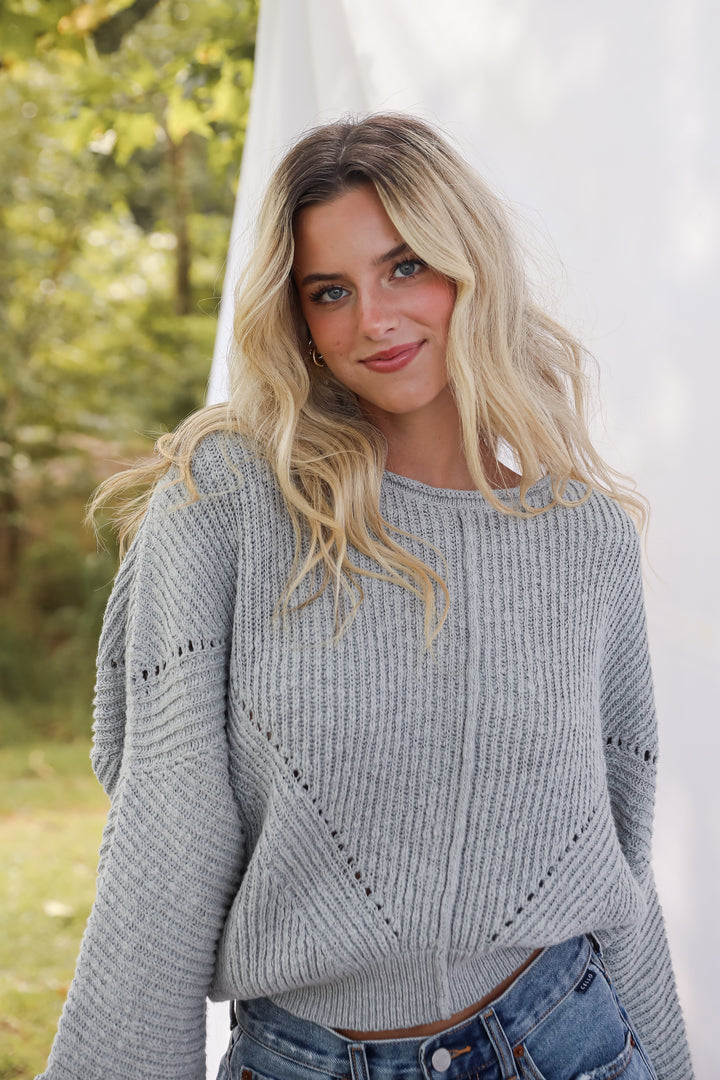 Coveted Essence Light Grey Sweater