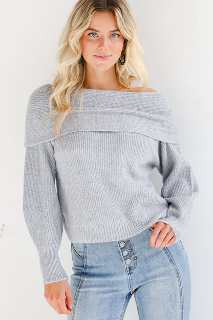 Eternal Heart Off-The-Shoulder Sweater