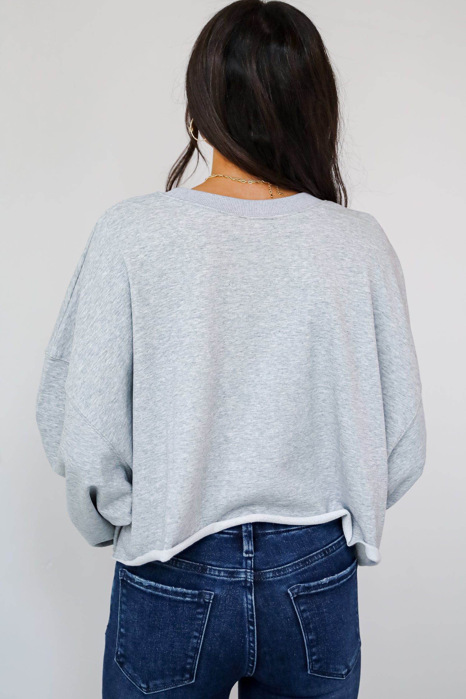 Dazzling Warmth Pearl Bow Cropped Pullover