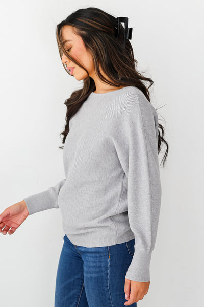 trendy grey sweater
