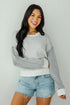 Fireside Flirt Grey Ribbed Sweater