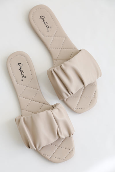 Grey Slide Sandals for spring