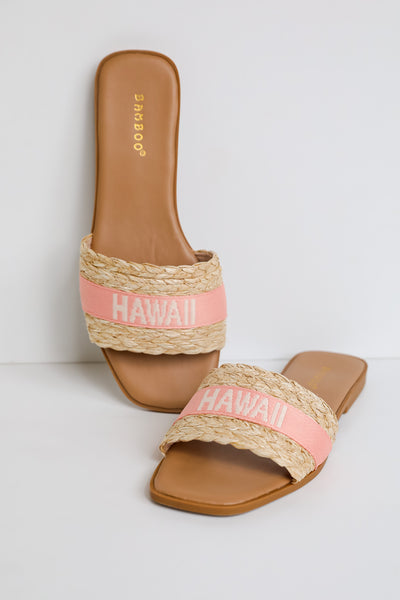 pink slide sandals Escape To The Beach Slide Sandals