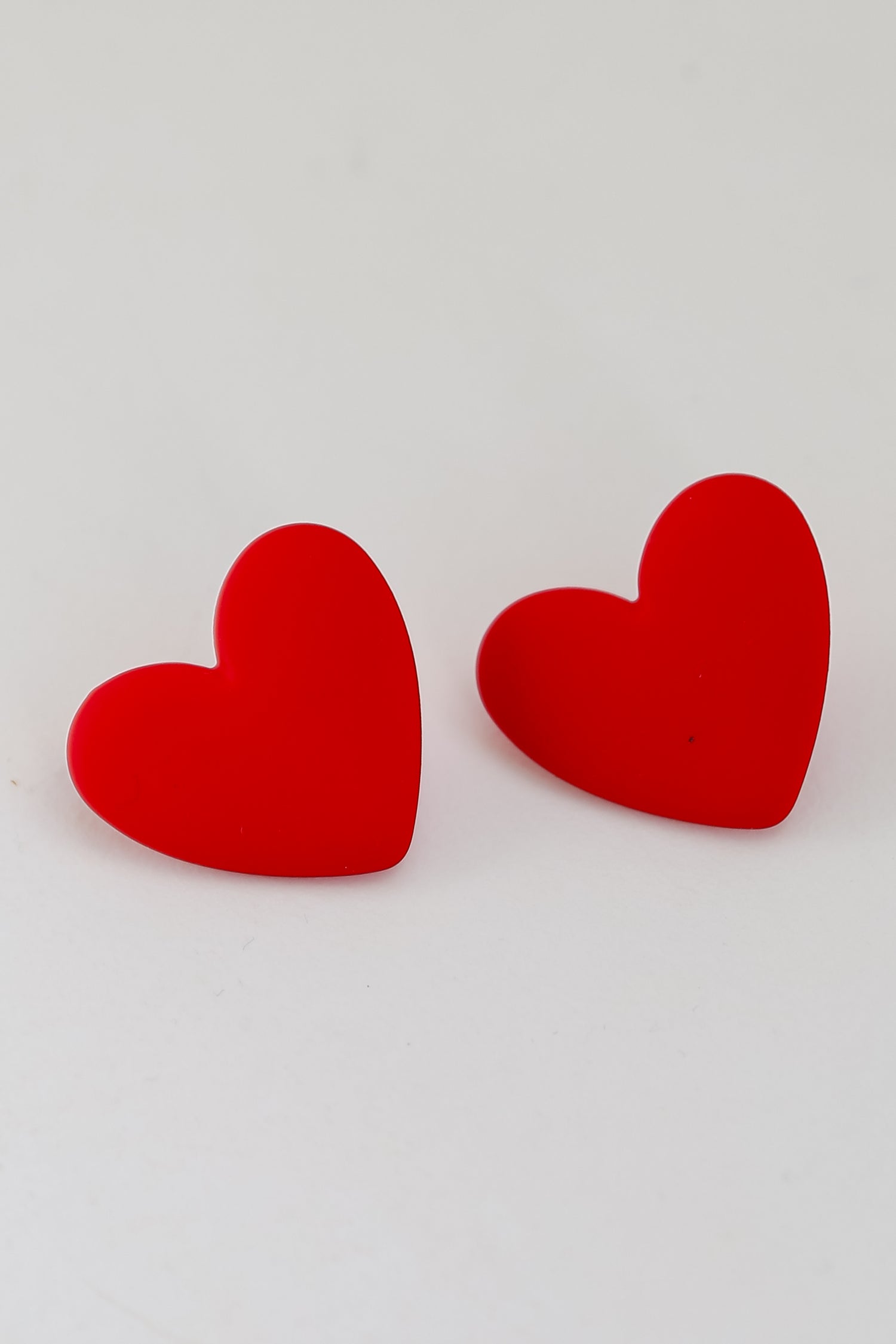 Red Heart Stud Earrings