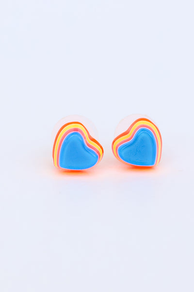 blue Heart Stud Earrings