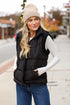 black Hooded Puffer Vest