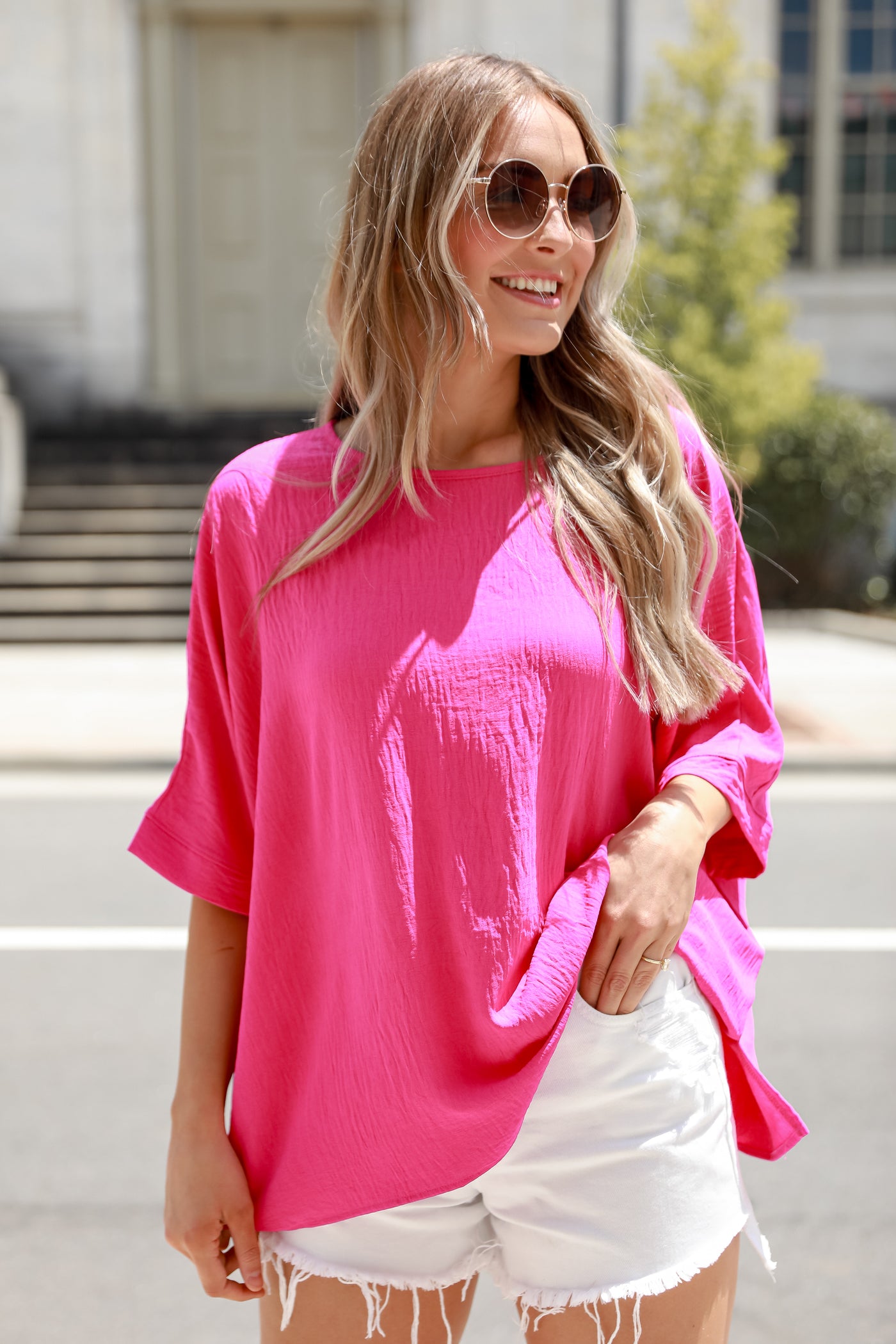 pink Oversized Blouse