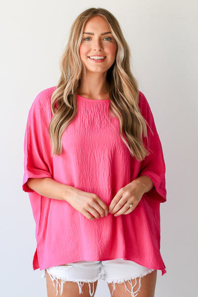 pink Oversized Blouse front view