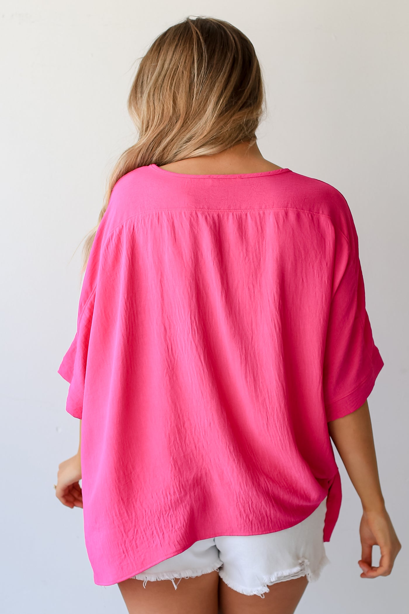 pink Oversized Blouse back view