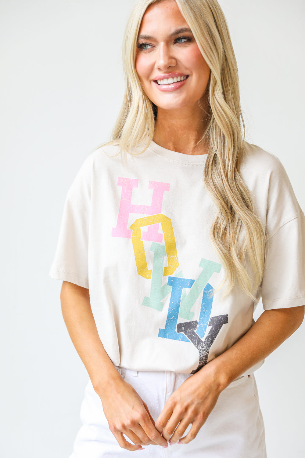 Howdy Graphic Tee on model