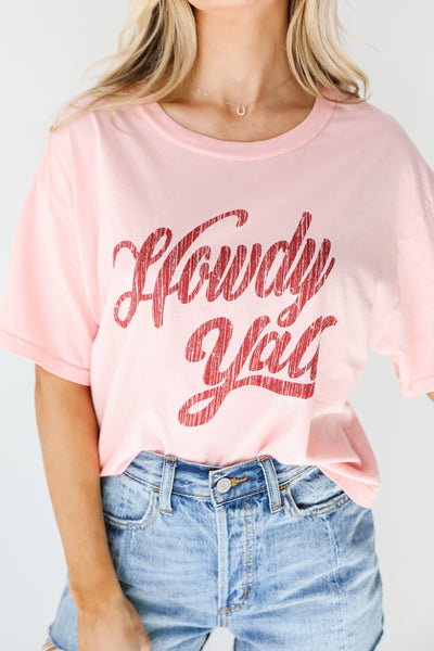 Howdy Yall Cropped Graphic Tee close up