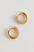 Gold Rhinestone Mini Hoop Earrings