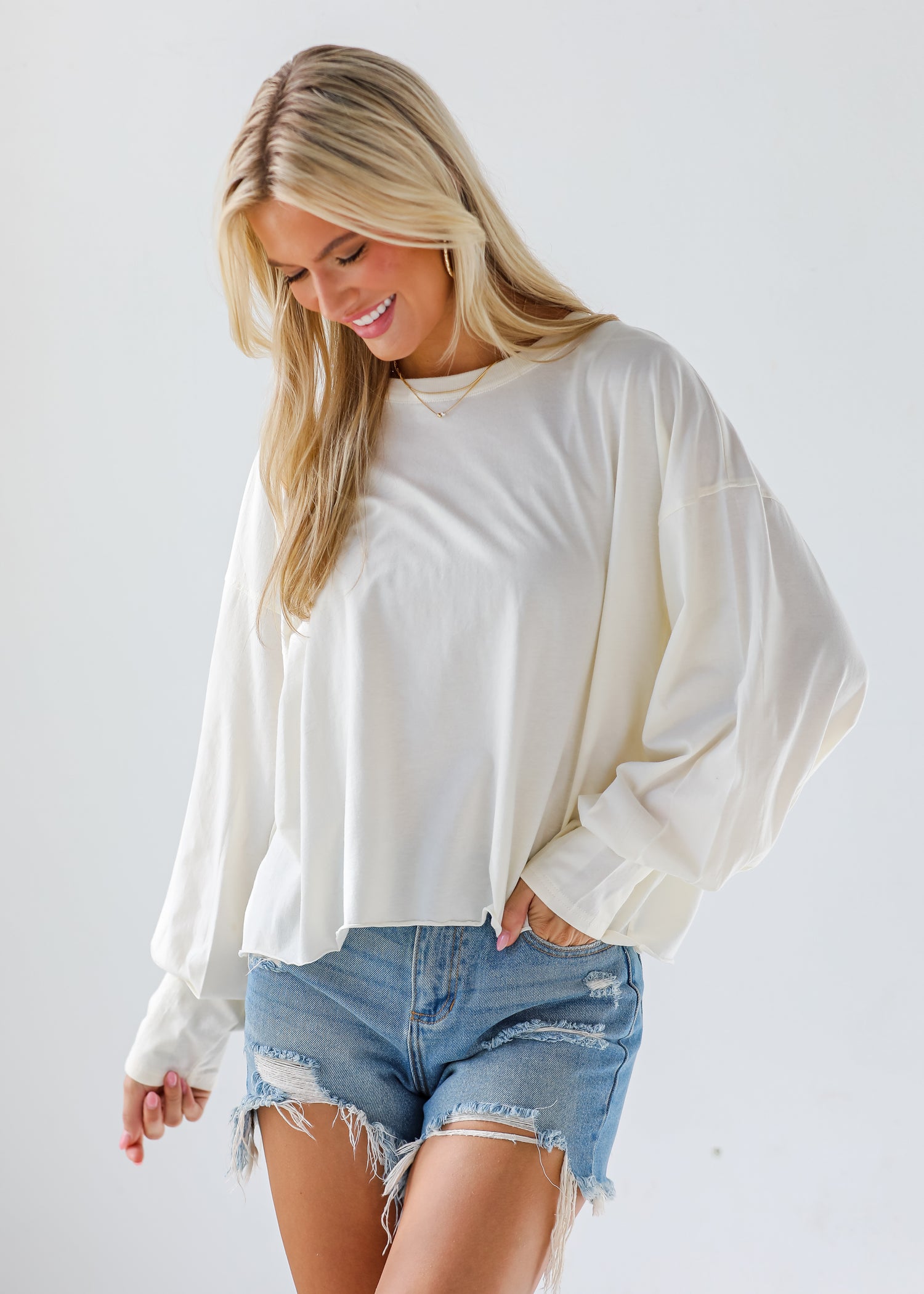 Aubree Cropped Long Sleeve Tee