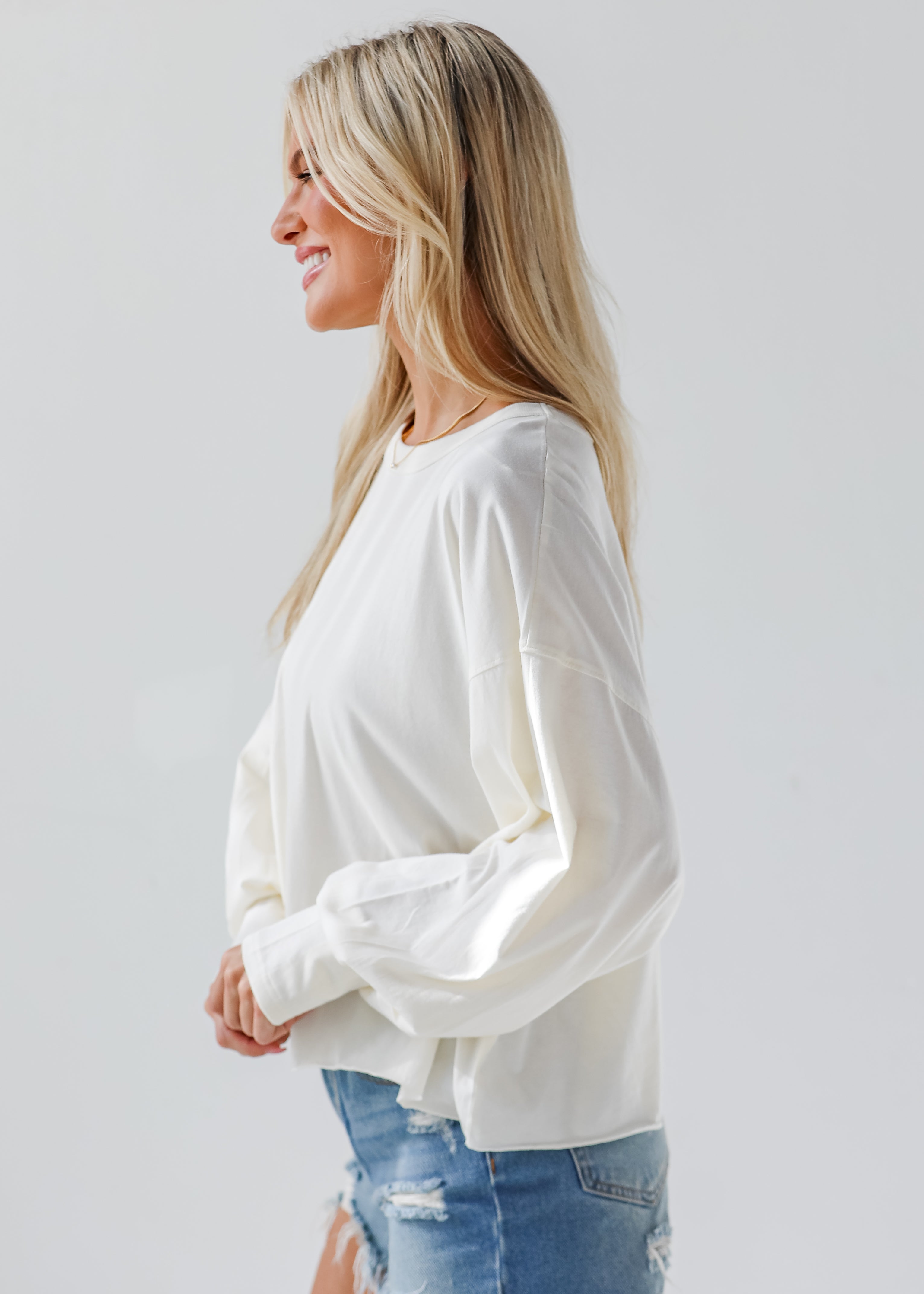 Aubree Cropped Long Sleeve Tee