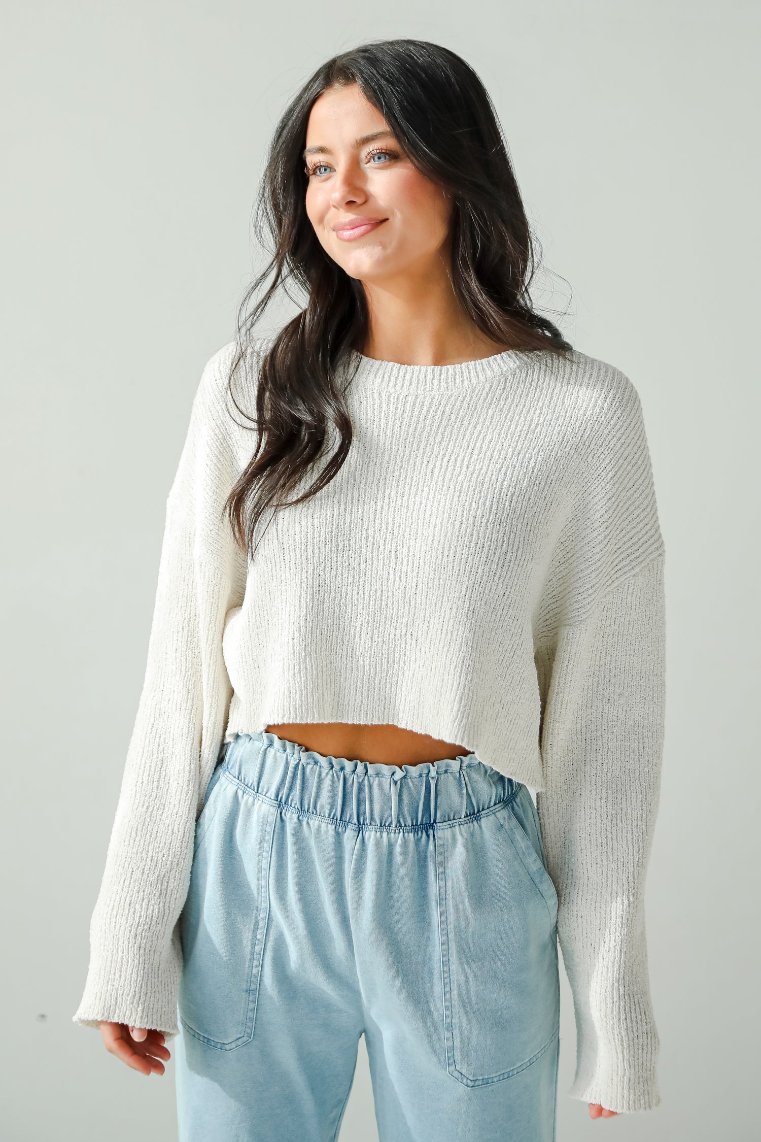 Best Essence Ivory Cropped Sweater