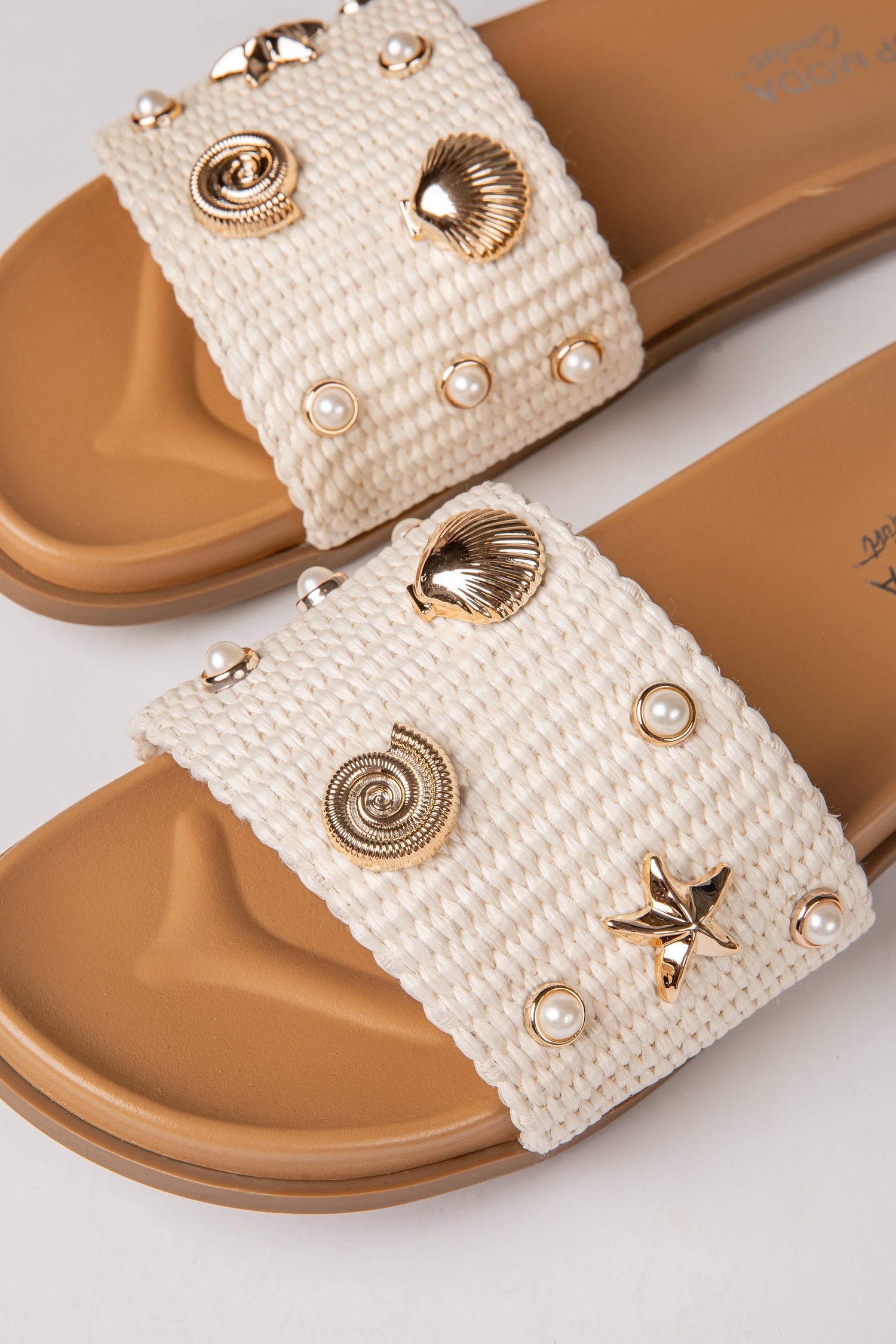 Embellished Ivory Slide Sandals | Trendy Women's Shoes | ShopDressUp Ivory / 7 Embellished Ivory Slide Sandals | Trendy Women's Shoes | ShopDressUp Ivory / 7
